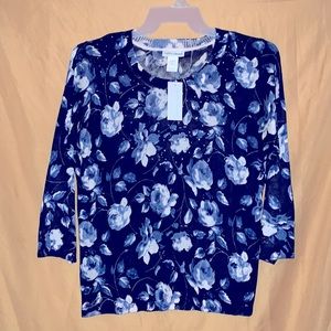 CATHY DANIELS FLORAL SWEATER